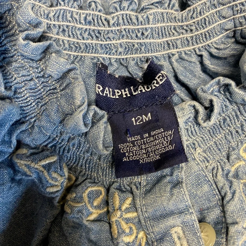 Infant Girl Ralph Lauren Chambray Dress SZ 12M